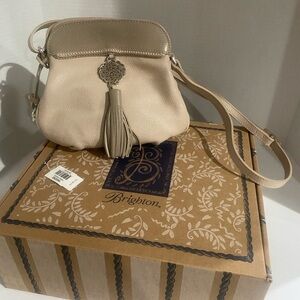 Brighton Barbados collection park tassel crossbody in stone